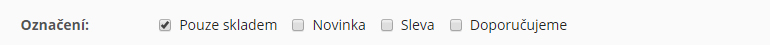 filtrace štítků zboží